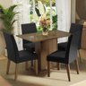 Conjunto Sala de Jantar Mesa Tampo de Vidro 4 Cadeiras Madesa - 1