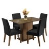 Conjunto Sala de Jantar Mesa Tampo de Vidro 4 Cadeiras Madesa - 2