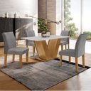 Ver imagem 1 de Conjunto Sala de Jantar Mesa Tampo MDF 4 Cadeiras Espanha Yescasa