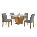 Ver imagem 2 de Conjunto Sala de Jantar Mesa Tampo MDF 4 Cadeiras Espanha Yescasa