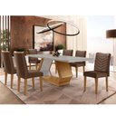 Ver imagem 1 de Mesa de Jantar 6 Lugares Retangular Rufato Alvorada Londrina Vel. Marrom/off White/imbuia