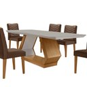 Ver imagem 3 de Mesa de Jantar 6 Lugares Retangular Rufato Alvorada Londrina Vel. Marrom/off White/imbuia