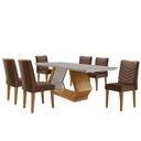 Ver imagem 2 de Mesa de Jantar 6 Lugares Retangular Rufato Alvorada Londrina Vel. Marrom/off White/imbuia