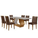Ver imagem 2 de Mesa de Jantar 6 Lugares Retangular Rufato Alvorada Londrina Vel. Marrom/off White/imbuia