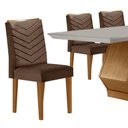 Ver imagem 4 de Mesa de Jantar 6 Lugares Retangular Rufato Alvorada Londrina Vel. Marrom/off White/imbuia