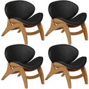 Ver imagem 1 de Kit 4 Poltronas Decorativa Orgânica Sala Living Kadosh L02 Couríssimo Preto Brilho - Lyam Decor