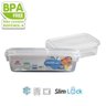 Kit 4 Pote Recipiente Retangular De Plástico Tampa Com Trava - 2