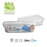 Kit 4 Pote Recipiente Retangular De Plástico Tampa Com Trava - 3