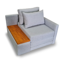 Ver imagem 1 de Poltrona Cama | Tampo Lateral | Tecido Linho | Medida 100cm | Deva 04