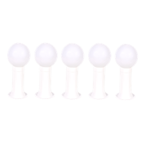 Kit 5 Poste Balizador Luminária Globo Jardim 35cm Branco