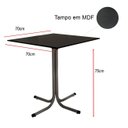 Ver imagem 3 de Conjunto Mesa Cinza 70x70cm Tampo Preto com 4 Cadeiras Epoxi