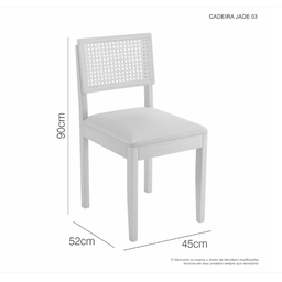 Mesa Simpatia 1,08 4 Cadeiras Jade Linho Jcm Cinamomo - 5