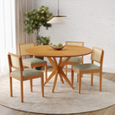 Ver imagem 1 de Mesa Simpatia 1,08 4 Cadeiras Jade Linho Jcm Cinamomo