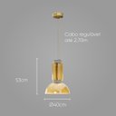 Ver imagem 2 de Pendente Amana Ouro Fosco e Ambar ZR110 LED 9W 3000k Starlux ST2587