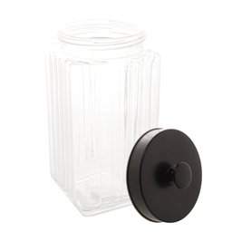 Pote de Vidro Com Tampa de Metal Preto Vegas 2,3 Litros Lyor - 4