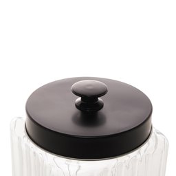 Pote de Vidro Com Tampa de Metal Preto Vegas 2,3 Litros Lyor - 2