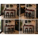 Ver imagem 4 de Mesa Jantar Aparador Bancada Alta Industrial 100x30cm Tampo Vermelho Pés Preto