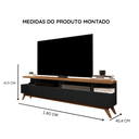 Ver imagem 6 de Rack para TV até 70 Polegadas com 3 Gavetas Vivare Wood 1,80 - Preto/Freijo