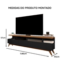 Ver imagem 3 de Rack para Sala TV 70 Polegadas Vivare 1.8 Wood Moderno Preto/Freijo