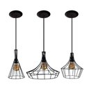 Ver imagem 1 de Lustre Pendente Aramado Preto 03 Un