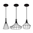 Ver imagem 2 de Lustre Pendente Aramado Preto 03 Un