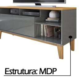 Rack Bancada Tauros 2 Portas TV 55 136x69 Cinza/Tauari - 4