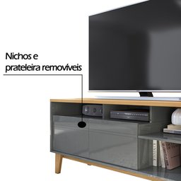 Rack Bancada Tauros 2 Portas TV 55 136x69 Cinza/Tauari - 3