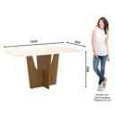 Ver imagem 2 de Mesa de Jantar Vértice 160 Cm Ambiente Canto Arredondado com Vidro Nature Off White – Henn