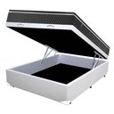 Ver imagem 1 de Cama Box Baú Casal Conforto Sintético Branco + Colchão Casal Conforto Espuma D33 Com EPS 20x138x188