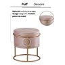 Puff Moderno Reforçado Banco Assento Multiuso Redondo Sala - 2