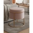 Ver imagem 1 de Puff Moderno Reforçado Banco Assento Multiuso Redondo Sala