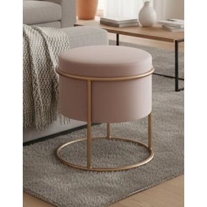 Puff Moderno Reforçado Banco Assento Multiuso Redondo Sala