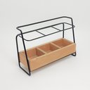 Ver imagem 4 de Porta Utensílios De Madeira E Metal Wood Rack Preto