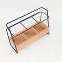 Ver imagem 3 de Porta Utensílios De Madeira E Metal Wood Rack Preto