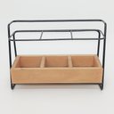 Ver imagem 1 de Porta Utensílios De Madeira E Metal Wood Rack Preto