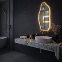 Ver imagem 4 de Espelho Orgânico 70cm com Led Amarelo – Iluminação Aconchegante e Sofisticada