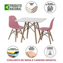 Ver imagem 5 de Conjunto De Mesa Madeira Infantil 68Cm Redondo Branco 2 Cadeiras Rosa