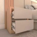 Ver imagem 4 de Kit Quarto sob Medida em Mdf com Cama King Cabeceira e Mesas Carvalho Malva com Titânio