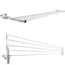 Ver imagem 1 de Varal Roupa Alumínio Articulado Retratil Parede 5 Cordas