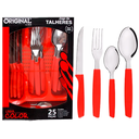Ver imagem 3 de Jogo Talheres Faca Garfo Colher 25 Pçs Jjb Utilidades Verm.