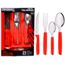 Jogo Talheres Faca Garfo Colher 25 Pçs Jjb Utilidades Verm. - 3