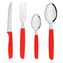 Ver imagem 1 de Jogo Talheres Faca Garfo Colher 25 Pçs Jjb Utilidades Verm.