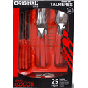 Ver imagem 2 de Jogo Talheres Faca Garfo Colher 25 Pçs Jjb Utilidades Verm.