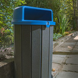 Lixeira Madeira Plástica 100 Litros - 70 Cm:cinza/azul - 2