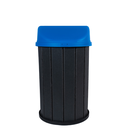 Ver imagem 3 de Lixeira Madeira Plástica 100 Litros - 70 Cm:cinza/azul