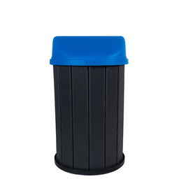 Lixeira Madeira Plástica 100 Litros - 70 Cm:cinza/azul - 3