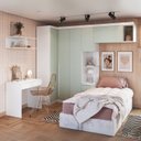 Ver imagem 1 de Guarda-Roupa Infantil Modulado 6 Peças Infinity Verde/Branco Line/Pistache
