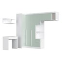Ver imagem 3 de Guarda-Roupa Infantil Modulado 6 Peças Infinity Verde/Branco Line/Pistache