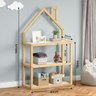 Estante Multiuso Quarto Infantil 3 Prateleiras Montessori Natural Branco Lenise Idimex - 4