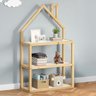 Estante Multiuso Quarto Infantil 3 Prateleiras Montessori Natural Branco Lenise Idimex - 2